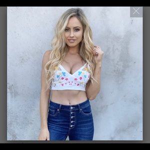 Embroidered Crop Top